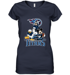 Mickey Mouse Tennessee Titans NFL Football Gifts Women's V-Neck T-Shirt
