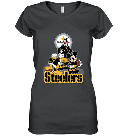 Mickey Mouse Pittsburgh Steelers NFL Football Gifts Women's V-Neck T-Shirt Women's V-Neck T-Shirt / Black / S Women's V-Neck T-Shirt - Havanatees