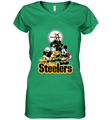 Mickey Mouse Pittsburgh Steelers NFL Football Gifts Women's V-Neck T-Shirt Women's V-Neck T-Shirt - Havanatees
