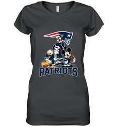 Mickey Mouse New England Patriots NFL Football Gifts Women's V-Neck T-Shirt