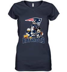 Mickey Mouse New England Patriots NFL Football Gifts Women's V-Neck T-Shirt Women's V-Neck T-Shirt - Havanatees