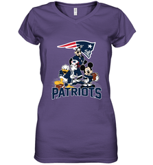 Mickey Mouse New England Patriots NFL Football Gifts Women's V-Neck T-Shirt Women's V-Neck T-Shirt - Havanatees