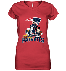 Mickey Mouse New England Patriots NFL Football Gifts Women's V-Neck T-Shirt Women's V-Neck T-Shirt - Havanatees