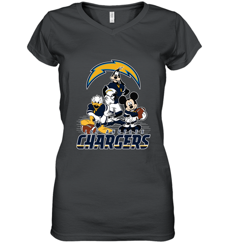 Mickey Mouse Los Angeles Chargers NFL Football Gifts Women's V-Neck T-Shirt Women's V-Neck T-Shirt / Black / S Women's V-Neck T-Shirt - Havanatees
