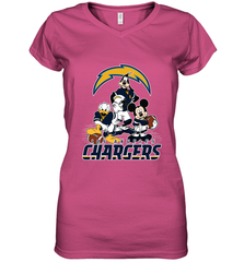 Mickey Mouse Los Angeles Chargers NFL Football Gifts Women's V-Neck T-Shirt Women's V-Neck T-Shirt - Havanatees