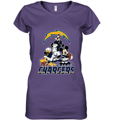 Mickey Mouse Los Angeles Chargers NFL Football Gifts Women's V-Neck T-Shirt Women's V-Neck T-Shirt - Havanatees