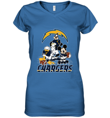 Mickey Mouse Los Angeles Chargers NFL Football Gifts Women's V-Neck T-Shirt Women's V-Neck T-Shirt - Havanatees