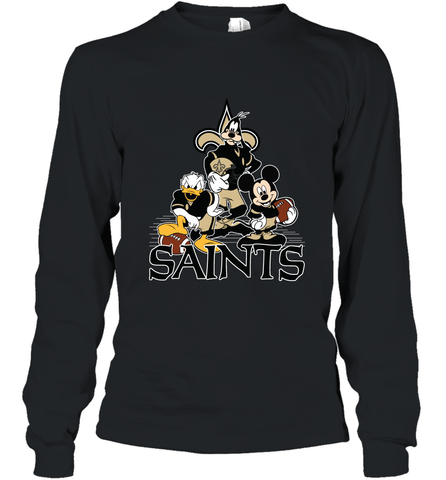 Mickey Mouse New Orleans Saints NFL Football Gifts Long Sleeve T-Shirt Long Sleeve T-Shirt / Black / S Long Sleeve T-Shirt - Havanatees