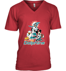 Mickey Mouse Miami Dolphins NFL Football Gifts Men's V-Neck T-Shirt Men's V-Neck T-Shirt - Havanatees