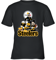 Mickey Mouse Pittsburgh Steelers NFL Football Gifts Youth T-Shirt