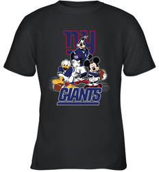 Mickey Mouse New York Giants NFL Football Gifts Youth T-Shirt