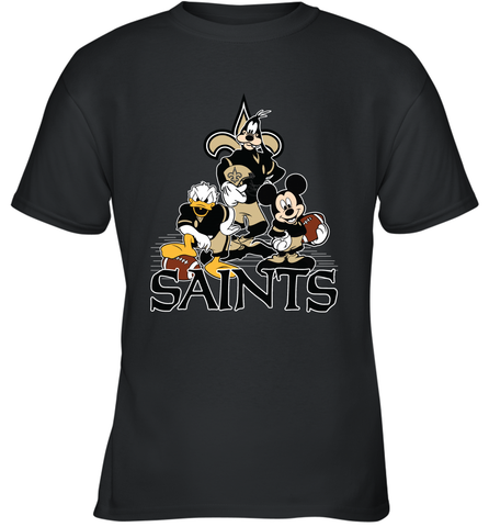 Mickey Mouse New Orleans Saints NFL Football Gifts Youth T-Shirt Youth T-Shirt / Black / XS Youth T-Shirt - Havanatees
