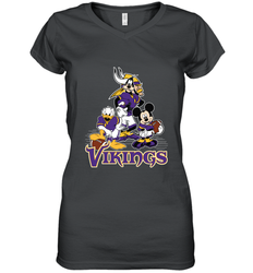 Mickey Mouse Minnesota Vikings NFL Football Gifts Women's V-Neck T-Shirt