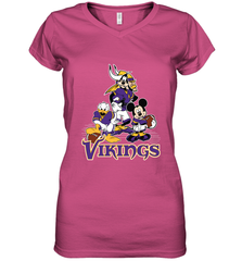 Mickey Mouse Minnesota Vikings NFL Football Gifts Women's V-Neck T-Shirt Women's V-Neck T-Shirt - Havanatees