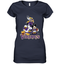 Mickey Mouse Minnesota Vikings NFL Football Gifts Women's V-Neck T-Shirt