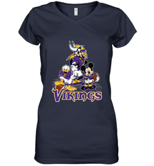 Mickey Mouse Minnesota Vikings NFL Football Gifts Women's V-Neck T-Shirt Women's V-Neck T-Shirt - Havanatees
