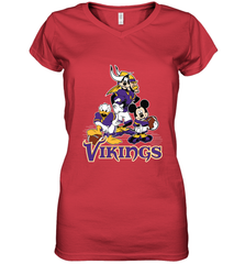 Mickey Mouse Minnesota Vikings NFL Football Gifts Women's V-Neck T-Shirt Women's V-Neck T-Shirt - Havanatees