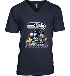 Mickey Mouse Seattle Seahawks NFL Football Gifts Men's V-Neck T-Shirt