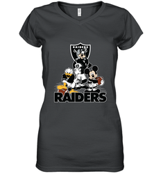 Mickey Mouse Oakland Raiders NFL Football Gifts Women's V-Neck T-Shirt