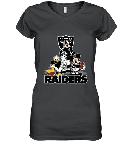 Mickey Mouse Oakland Raiders NFL Football Gifts Women's V-Neck T-Shirt Women's V-Neck T-Shirt / Black / S Women's V-Neck T-Shirt - Havanatees