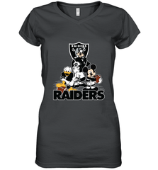 Mickey Mouse Oakland Raiders NFL Football Gifts Women's V-Neck T-Shirt Women's V-Neck T-Shirt - Havanatees