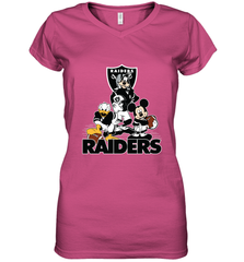 Mickey Mouse Oakland Raiders NFL Football Gifts Women's V-Neck T-Shirt Women's V-Neck T-Shirt - Havanatees