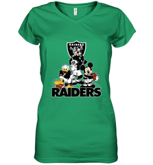 Mickey Mouse Oakland Raiders NFL Football Gifts Women's V-Neck T-Shirt Women's V-Neck T-Shirt - Havanatees