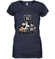 Mickey Mouse Oakland Raiders NFL Football Gifts Women's V-Neck T-Shirt Women's V-Neck T-Shirt - Havanatees