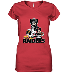 Mickey Mouse Oakland Raiders NFL Football Gifts Women's V-Neck T-Shirt Women's V-Neck T-Shirt - Havanatees