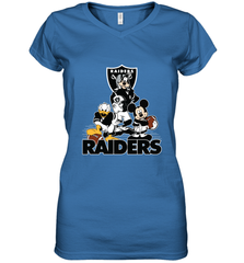 Mickey Mouse Oakland Raiders NFL Football Gifts Women's V-Neck T-Shirt Women's V-Neck T-Shirt - Havanatees