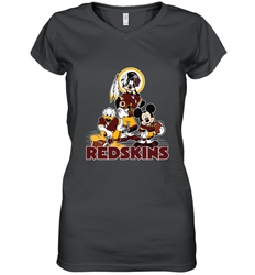 Mickey Mouse Washington Redskins Football Gifts Women's V-Neck T-Shirt