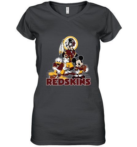 Mickey Mouse Washington Redskins Football Gifts Women's V-Neck T-Shirt Women's V-Neck T-Shirt / Black / S Women's V-Neck T-Shirt - Havanatees