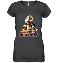 Mickey Mouse Washington Redskins Football Gifts Women's V-Neck T-Shirt Women's V-Neck T-Shirt - Havanatees