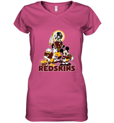 Mickey Mouse Washington Redskins Football Gifts Women's V-Neck T-Shirt Women's V-Neck T-Shirt - Havanatees