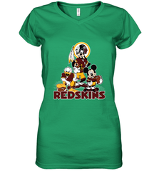 Mickey Mouse Washington Redskins Football Gifts Women's V-Neck T-Shirt Women's V-Neck T-Shirt - Havanatees