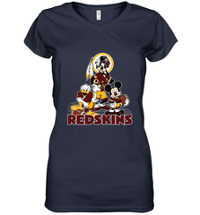 Mickey Mouse Washington Redskins Football Gifts Women's V-Neck T-Shirt Women's V-Neck T-Shirt - Havanatees