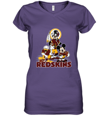 Mickey Mouse Washington Redskins Football Gifts Women's V-Neck T-Shirt Women's V-Neck T-Shirt - Havanatees