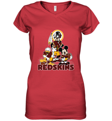 Mickey Mouse Washington Redskins Football Gifts Women's V-Neck T-Shirt Women's V-Neck T-Shirt - Havanatees