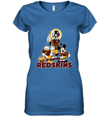 Mickey Mouse Washington Redskins Football Gifts Women's V-Neck T-Shirt Women's V-Neck T-Shirt - Havanatees