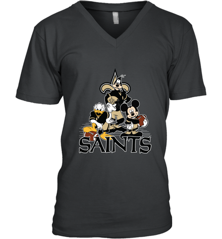 Mickey Mouse New Orleans Saints NFL Football Gifts Men's V-Neck T-Shirt Men's V-Neck T-Shirt / Black / S Men's V-Neck T-Shirt - Havanatees
