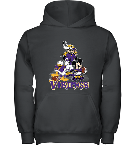 Mickey Mouse Minnesota Vikings NFL Football Gifts Youth Hooded Sweatshirt Youth Hooded Sweatshirt / Black / XS Youth Hooded Sweatshirt - Havanatees