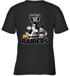 Mickey Mouse Oakland Raiders NFL Football Gifts Youth T-Shirt