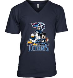 Mickey Mouse Tennessee Titans NFL Football Gifts Men's V-Neck T-Shirt
