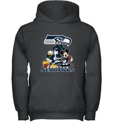 Mickey Mouse Seattle Seahawks NFL Football Gifts Youth Hooded Sweatshirt
