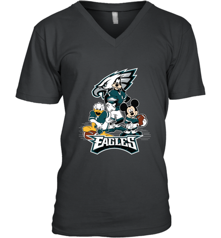 Mickey Mouse Philadelphia Eagle NFL Football Gifts Men's V-Neck T-Shirt Men's V-Neck T-Shirt / Black / S Men's V-Neck T-Shirt - Havanatees