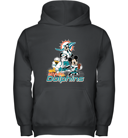 Mickey Mouse Miami Dolphins NFL Football Gifts Youth Hooded Sweatshirt Youth Hooded Sweatshirt / Black / XS Youth Hooded Sweatshirt - Havanatees