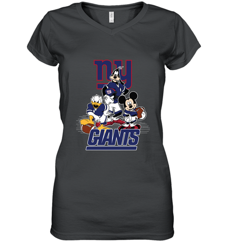 Mickey Mouse New York Giants NFL Football Gifts Women's V-Neck T-Shirt Women's V-Neck T-Shirt / Black / S Women's V-Neck T-Shirt - Havanatees