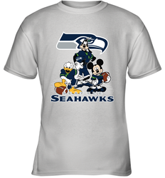 Mickey Mouse Seattle Seahawks NFL Football Gifts Youth T-Shirt