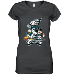 Mickey Mouse Philadelphia Eagle NFL Football Gifts Women's V-Neck T-Shirt