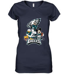 Mickey Mouse Philadelphia Eagle NFL Football Gifts Women's V-Neck T-Shirt